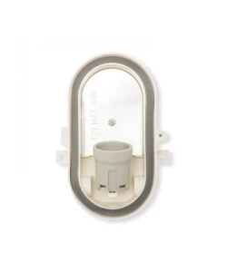 APPLIQUE OVALE IN PLASTICA BIANCA E VETRO E27, 60W